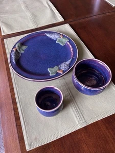 VTG Art Pottery Bread Plate Set Al Podesto 11” Handmade California Signed - Picture 1 of 9
