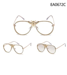 Unisex Halloween Party Round Golden Party Sunglasses Metal Frame UV400 4/6 Pairs - Picture 1 of 4