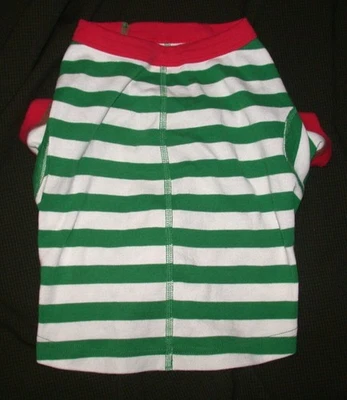 HANNA ANDERSSON Organic Cotton Green Stripe Christmas Dog Johns Pajamas Size M - Image 1 of 4