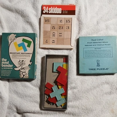 Lote de rompecabezas mentales vintage juego teaser madera plástico   Foto 1 de 2
