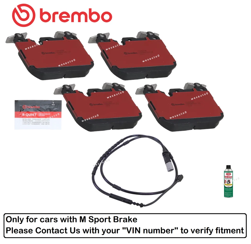 Front Brake Pad OES Ceramic +Sensor +Cleaner for BMW 335i 340i 428i / xDrive GT - Image 1 of 1