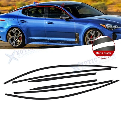 Комплект (6 шт.) матовых черных виниловых предварительно нарезанных оконных полосок для Kia Stinger 2018-2023 - Изображение 1 из 4