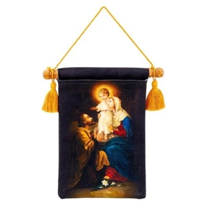 PAQUETE DE 3 - Bolsa de Bendición de la Sagrada Familia - Mezcla de poliéster/lona - 4-3/4 W x 7" H - Imagen 1 de 1
