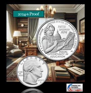 2024-S American Women Quarters Proof / 25c / Patsy Takemoto Nerz / Deep Cameo - Bild 1 von 3