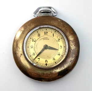 Vintage INGRAHAM Bristol Connecticut USA Large 50mm Pocket Watch PARTS or REPAIR - Picture 1 of 15
