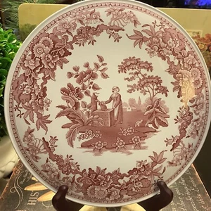 Spode Archive Collection~11.25” Decor Plate~”Girl At The Well”~Red Transferware~ - Picture 1 of 5