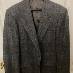 Arnold Palmer (Arnie) Men's Gray Blue Glen Plaid Wool Blazer Sport Coat 40R - Picture 1 of 10