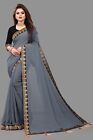 Exclusive New Lace Border Plain Sari For Party And Function Wear For Women