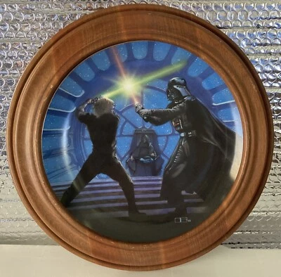 STAR WARS "LUKE SKYWALKER AND DARTH VADER" COLLECTOR'S PLATE 1987 Hamilton Frame - Image 1 of 4