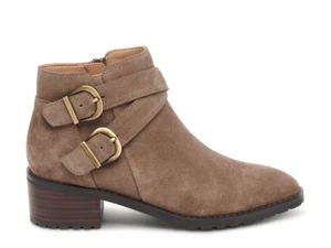 Nuevo sin caja botín rubio para mujer Sway impermeable gamuza topo claro cremallera, talla 8M - Imagen 1 de 13