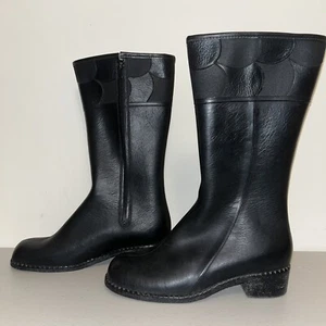 Vintage Vintage schwarz Gummi Regenstiefel groß Sherpa gefüttert Damen Made in USA Gr. 9 - Bild 1 von 15
