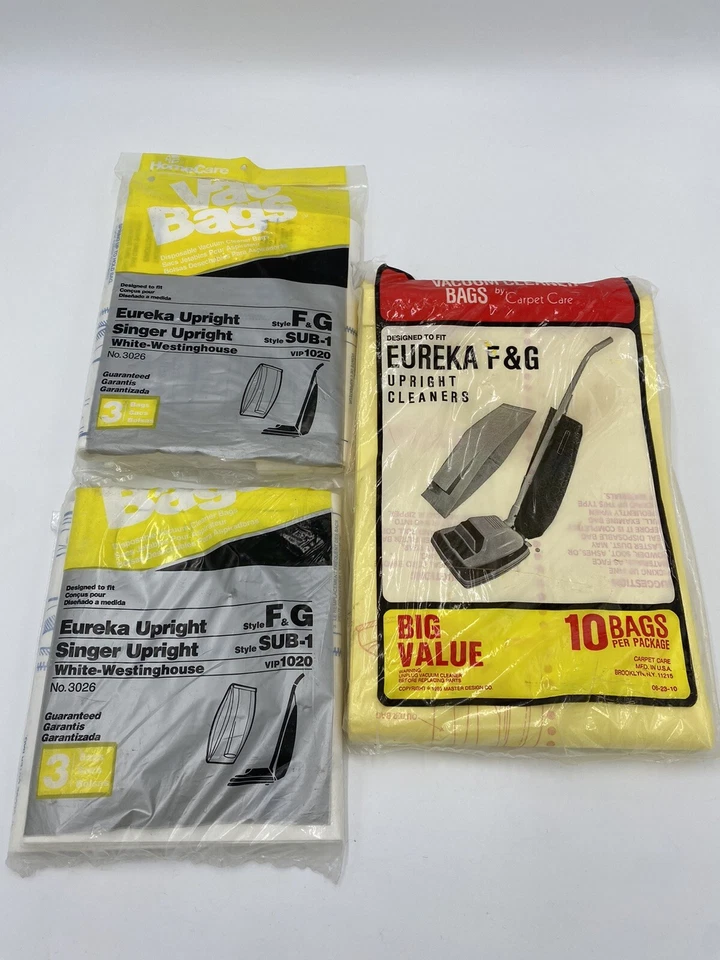 Eureka F and G Upright Vacuum Cleaner Replacement Bags (15 Total) Vintage Value - Image 1 of 4