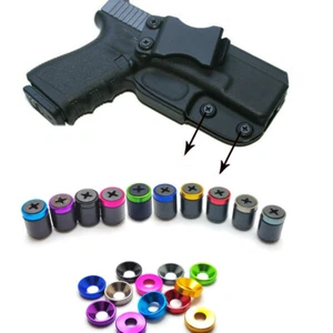 9mm Rubber Colorful Washers Holster Retention Assemblies Black Phillips Screws - Picture 1 of 29