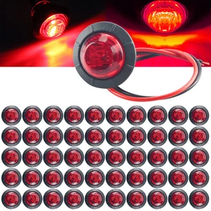 Lot Red 3/4" 12V Marker Lights LED Truck Trailer Round Side Bullet Light Lamps - Bild 1 von 15