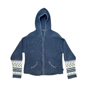 Woolrich Hooded Sweater Women's Sz Large Gray Full Zip Casual Ramie - Cotton - Picture 1 of 4