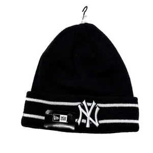 New York Yankees Beanie Uomo Logo Ricamato Navy Classico Pieghevole Polsino Nuovo - Foto 1 di 5