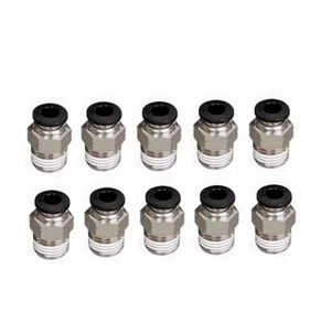 Push to Connect Hose Fitting Straight 3/8" Tube OD to 3/8" NPT Male Thread 10Pcs - Picture 1 of 11