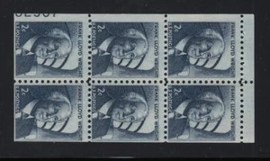 1971 Frank Lloyd Wright 1280c pane MNH 40% plate number 32967 - Picture 1 of 1