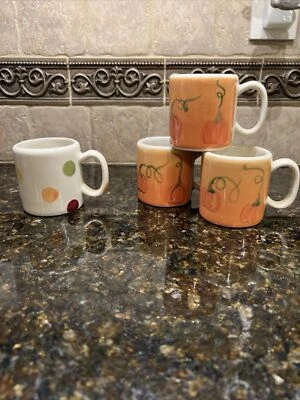 TAZAS DE CAFÉ CALABAZA TAMAÑO MINI HARTSTONE ~ TÚ ELIGES LUNARES O CALABAZAS ~ RARAS Foto 1 de 4