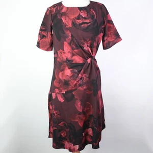 Signature Collection Womens Medium Floral Twist Front Dress - Picture 1 of 4