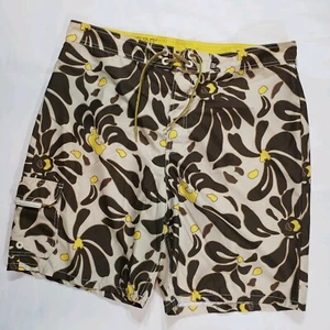 Gap Mens yellow brown Swim Trunks Shorts Board swimwear Size 38 b4132 - Picture 1 of 7