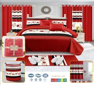 Sherloo HD 24- piece king bedding set, curtains, with bathroom set, extra launch - Picture 1 of 5