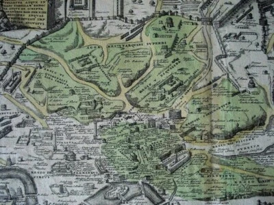 1720, Christoph Weigel, Plan map ancient Rome Roman Empire Italy hand colored - Image 1 of 4