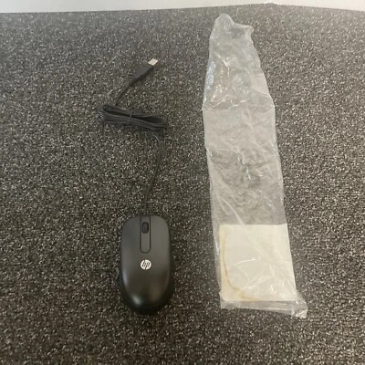 NEW HP P/N 672652-001 Black Wired Optical Mouse - USB 2-Button Scroll In Bag - Image 1 of 4