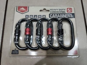 HIGH SIERRA HEAVY DUTY CARBON STEEL CARABINERS NEW SEALED  - Picture 1 of 2