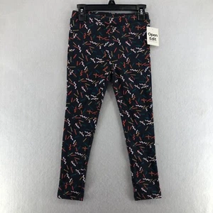 Open Edit Leggings Girls' 7 Black Multicolor Kid's Pattern Core Print Pull On - Picture 1 of 9