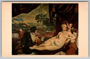 AK Tizian Italienisch Venedig Venus und der Lautenspieler Akt Met Museum - Bild 1 von 2