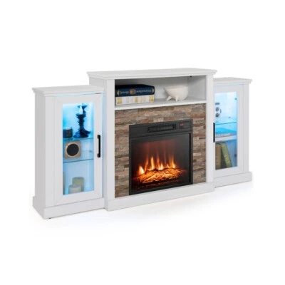 Chimenea Eléctrica Soporte TV Consola TV para Televisores de hasta 65" con Luces LED de 16 Colores Foto 1 de 4