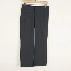 REI Black Straight Leg Outdoor Hiking Trail Stash Pocket Zip Ankle Pants Sz 4P - Picture 1 of 15