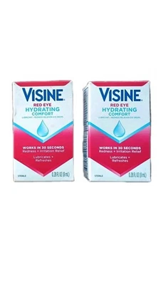 2x Visine Red Eye Hydrating Comfort, 0,28 fl oz cada uno - CADUCIDAD 10/2027 Foto 1 de 2