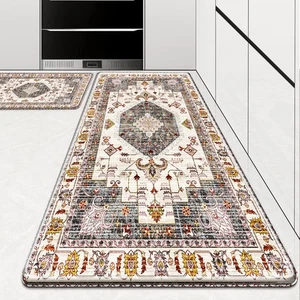Alfombra de cocina boho, alfombrillas de cocina antifatiga para alfombra acolchada de piso para cocina... - Imagen 1 de 7