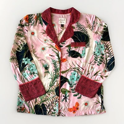Camiseta de pijama de franela Anthropologie Kelly Louise Judd botánica talla XS/SM Foto 1 de 4