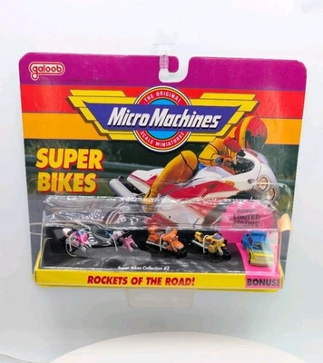 Micro Máquinas, Galoob, 1992, Colección Super Bikes #2, Nuevo Bonus Azul Doble  Foto 1 de 4