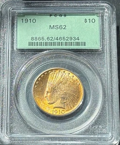 1910 Gold Indian Head Eagle PCGS MS62 $10 PRE 33 FANTASIC COIN - Picture 1 of 2