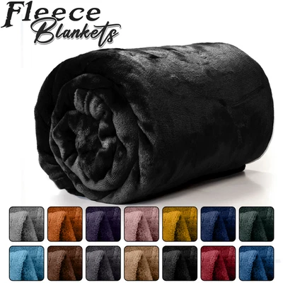 SUPREME TEXTILE Large Faux Fur Fleece Blankets for Sofa Bed Couch Soft Bedding Throw Twin Queen