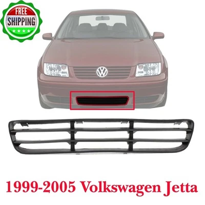 Primed Plastic For 1999-2005 Volkswagen Jetta New Front Bumper Grille Center Foto 1 de 4