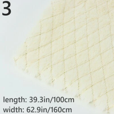 Rhombus Plush Furry Fabric Cloth Faux Fur Fluffy DIY Sewing Background Craft - Image 1 of 4