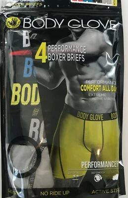 Body Glove Boxer Briefs 4 Pair Men's Underwear Athletic Performance M - Image 1 of 4