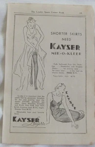 Vintage 1935 Australian Print Ad KAYSER LINGERIE shorter skirts need Kayser - Picture 1 of 2