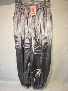 Kashi Sinbad Pirate Elastic Waist Gray Satin Stripe OS Fits Most Pants - Picture 1 of 11