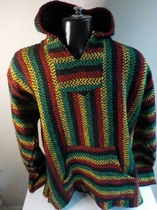 BAJA JOE Drug Rug Baja Hoodie Sweatshirt Mexican Pullover Unisex SZ XL - Picture 1 of 5