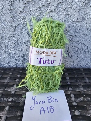 NOS MODA DEA TUTU NYLON COTTON ACRYLIC PEAR GREEN 3651/55-572  1 PC YARN CROCHET - Image 1 of 4