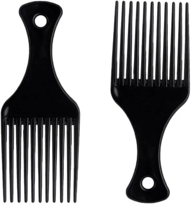 Pettine per Capelli Afro - Nero in Plastica, Pettine Afro per Capelli a Denti La - Immagine 1 di 4