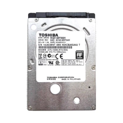 Toshiba 500GB MQ01ABF050H 32MB SATA 6Gb/s 2.5" SSHD Solid State Hybrid Drive - Image 1 of 3
