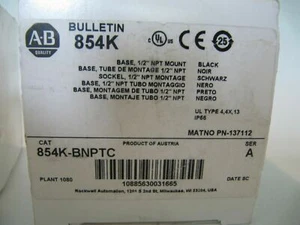 (NEW) Allen-Bradley Stack Light Base 1/2" NPT Cat. 854K-BNPTC Ser A - Bild 1 von 4