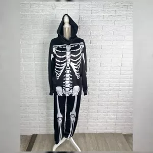 Conjunto Chándal Esqueleto Pijama Negro Blanco Juvenil Talla XL Extra Grande - Imagen 1 de 13